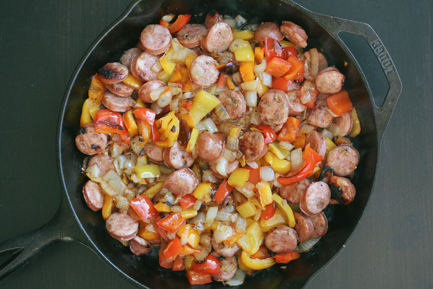 Chicken & Apple Sausage in a Lodge Cast Iron