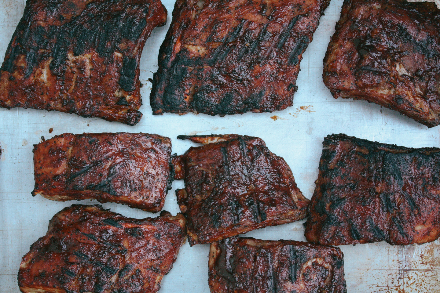 Ribs off the grill ready to eat!