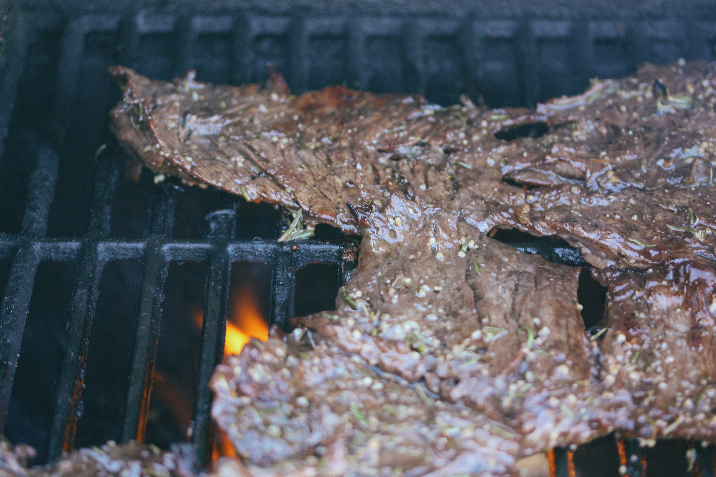 Flip and cook to desired doneness (3 min more medium rare)