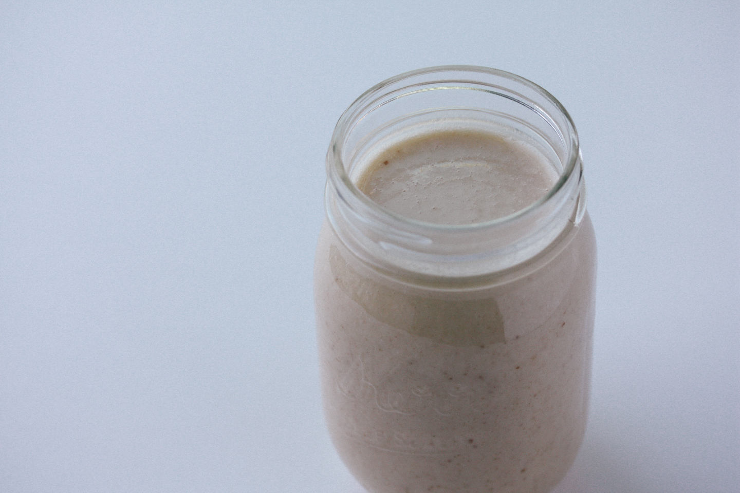 Once it's blended to your liking, transfer it to a mason jar and enjoy by the spoonful!